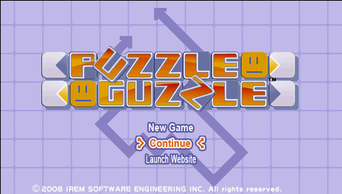 Puzzle Guzzle title screen for PSP